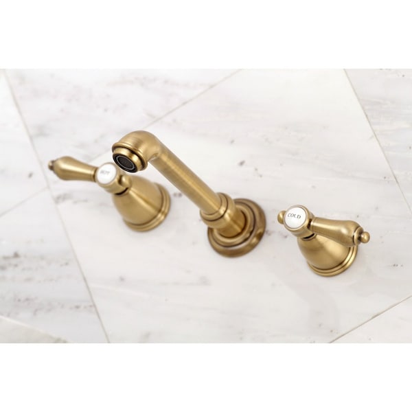 Roman Tub Faucet, Antique Brass, Wall Mount